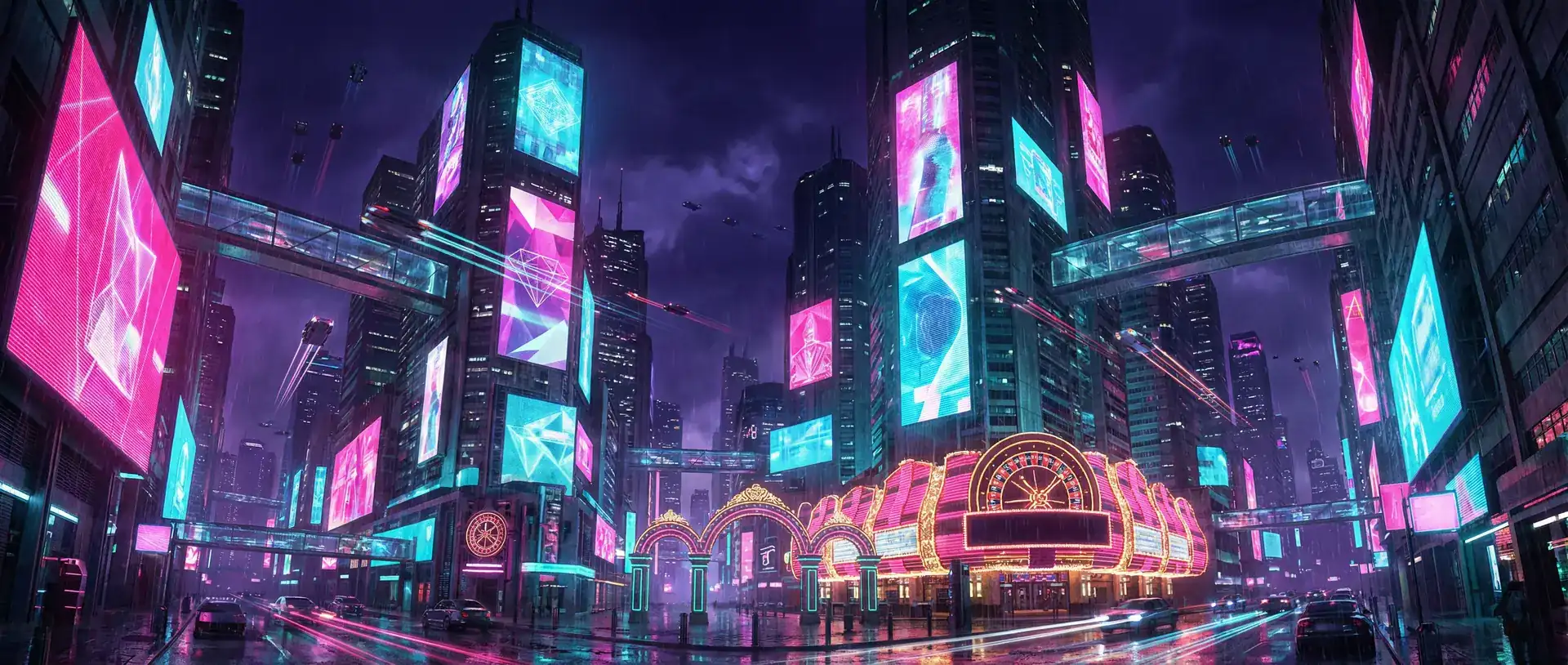球友体育 赛博朋克霓虹复古都市夜景